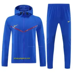 Nike Blue Full Zipper Hooded Jacket Tracksuit + Long Pants