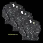 PSG Black with White Marble Pattern Jordan Jacket