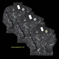 PSG Black with White Marble Pattern Jordan Jacket
