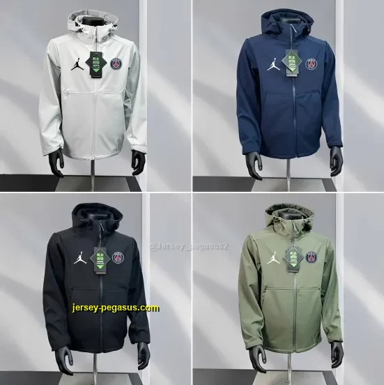 PSG WhiteNavyBlackOlive Green Jordan Hooded Jacket