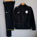Paris Saint-Germain Black Full zipper Jacket Tracksuit+ long pants