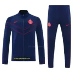 Paris Saint-Germain Navy Blue with Red Chevron Stripe Full Zipper Jacket Tracksu