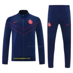 Paris Saint-Germain Navy Blue with Red Chevron Stripe Full Zipper Jacket Tracksu