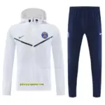 Paris White Full zipper Jacket Tracksuit+ long pants