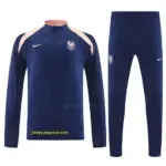 Player Version 2026 France NavyPink Half Zipper Jacket Tracksuit +Long Pants