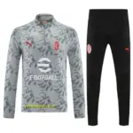 Player Version AC Milan Grey with Camouflage Pattern Half Zipper Jacket Tracksui