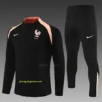 Player Version France Black Half Zipper Jacket+Long Pants
