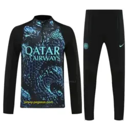 Player Version Inter Milan Black with Blue Water Splash Pattern Half Zipper Jack