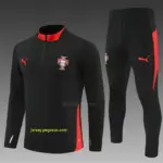 Portugal Black Half Zipper Jacket+Long Pants