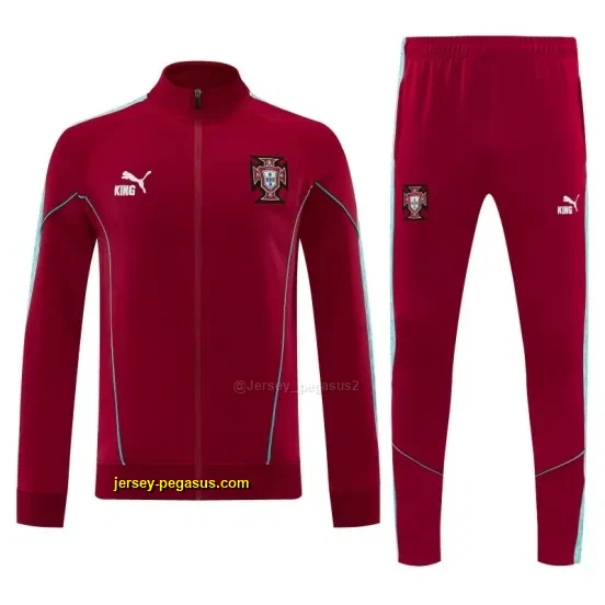 Portugal Red Full Zipper Jacket Tracksuit + Long Pants