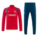 Portugal Red&Teal Half Zipper Jacket Tracksuit + Long Pants