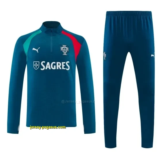 Portugal Teal Half Zipper Jacket Tracksuit + Long Pants
