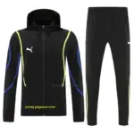 Puma Black Full Zipper Hooded Jacket Tracksuit + Long Pants