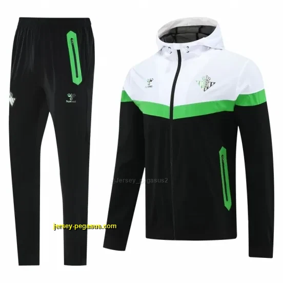Real Betis White Black Green Full zipper Jacket Tracksuit+ long pants