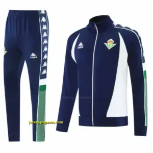 Real Betis x Kappa Navy Blue Full Zipper Jacket Tracksuit + Long Pants