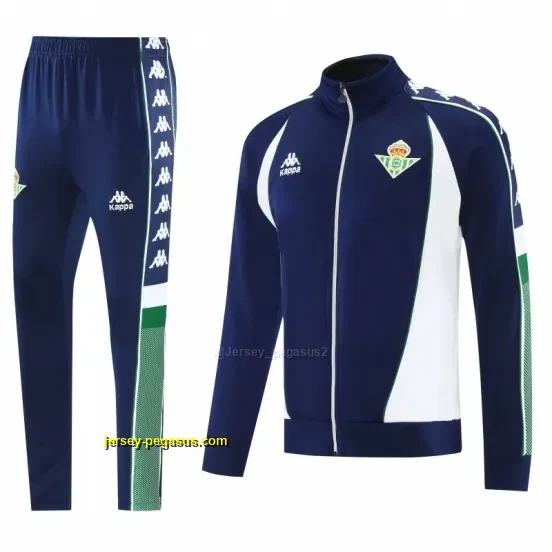 Real Betis x Kappa Navy Blue Full Zipper Jacket Tracksuit + Long Pants