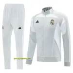 Real Madrid Grey Full Zipper Jacket + Long Pants