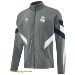 Real Madrid Grey Half Zipper Jacket+Long Pants