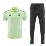 Real Madrid Light Green Polo Training Shirt + Long Pants Tracksuit