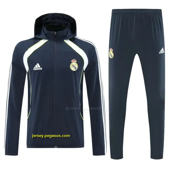 Real Madrid Navy Blue Full zipper Jacket Tracksuit+ long pants