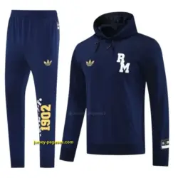 Real Madrid Navy Hoodie Full Zipper Jacket + Long Pants