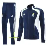 Real Madrid NavyWhite Full Zipper Jacket +Long Pants