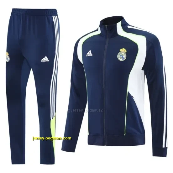 Real Madrid NavyWhite Full Zipper Jacket +Long Pants