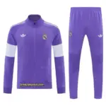 Real Madrid Purple Full Zipper Jacket Tracksuit + Long Pants