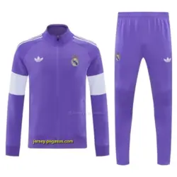 Real Madrid Purple Full Zipper Jacket Tracksuit + Long Pants