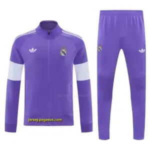 Real Madrid Purple Full Zipper Jacket Tracksuit + Long Pants