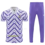Real Madrid Purple Short Sleeve Tracksuit + Long Pants