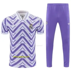 Real Madrid Purple Short Sleeve Tracksuit + Long Pants