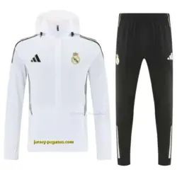 Real Madrid White Full zipper Jacket Tracksuit+ long pants