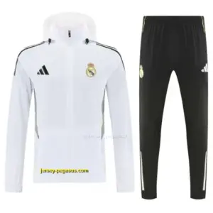 Real Madrid White Full zipper Jacket Tracksuit+ long pants