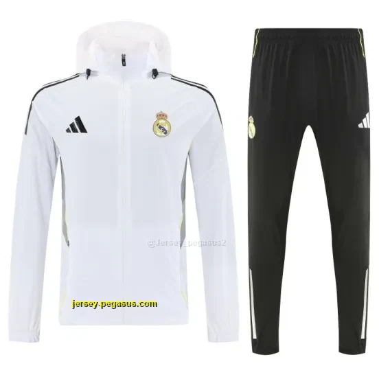 Real Madrid White Full zipper Jacket Tracksuit+ long pants
