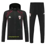 River Plate Black Full zipper Jacket Tracksuit+ long pants