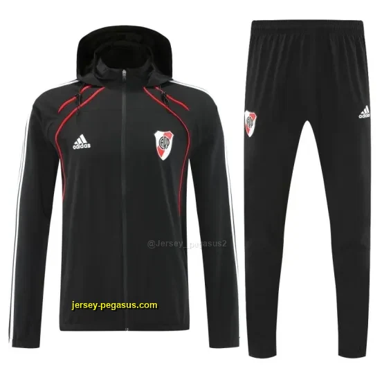 River Plate Black Full zipper Jacket Tracksuit+ long pants