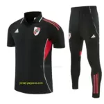 River Plate Black Polo Training Shirt + Long Pants Tracksuit