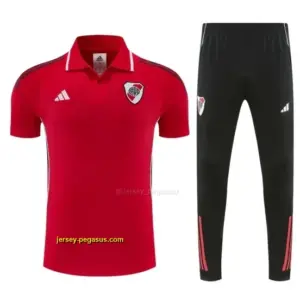 River Plate Red Polo Training Shirt + Long Pants Tracksuit