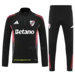 Riverbed Black Half Zipper Jacket Tracksuit + Long Pants