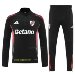 Riverbed Black Half Zipper Jacket Tracksuit + Long Pants