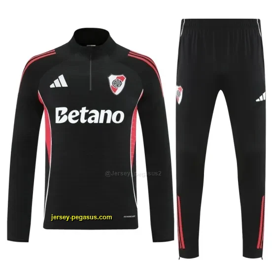 Riverbed Black Half Zipper Jacket Tracksuit + Long Pants