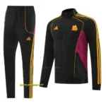 Roma Black Full Zipper Jacket+Long Pants