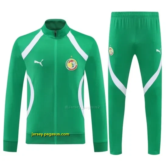 Senegal Green & White Full Zipper Jacket Tracksuit + Long Pants