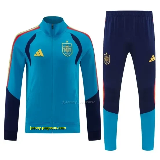 Spain Light Blue Full Zipper Jacket Tracksuit + Long Pants