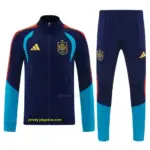 Spain Navy Blue Full Zipper Jacket Tracksuit + Long Pants