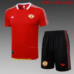 2526 Short Sleeve Manchester United Red Retro Version-Manchester United