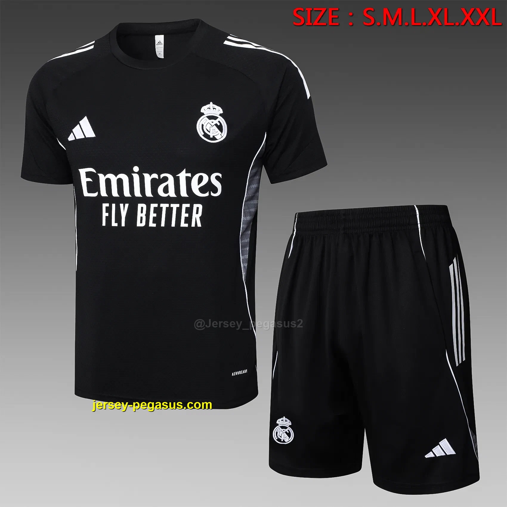 2526 Short Sleeve Real Madrid Black-Real Madrid 2526 Short Sleeve Real Madrid Black-Real Madrid
