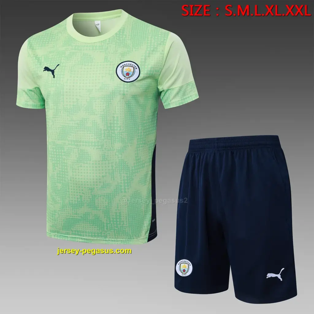 2526 short sleeve Manchester City light green inkjet--Manchester City