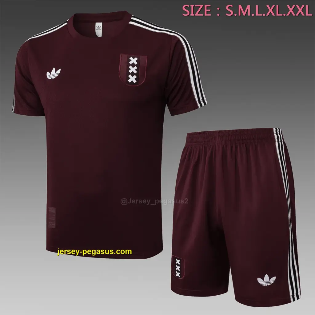 2526 short-sleeved Ajax dark maroon retro version-ajax